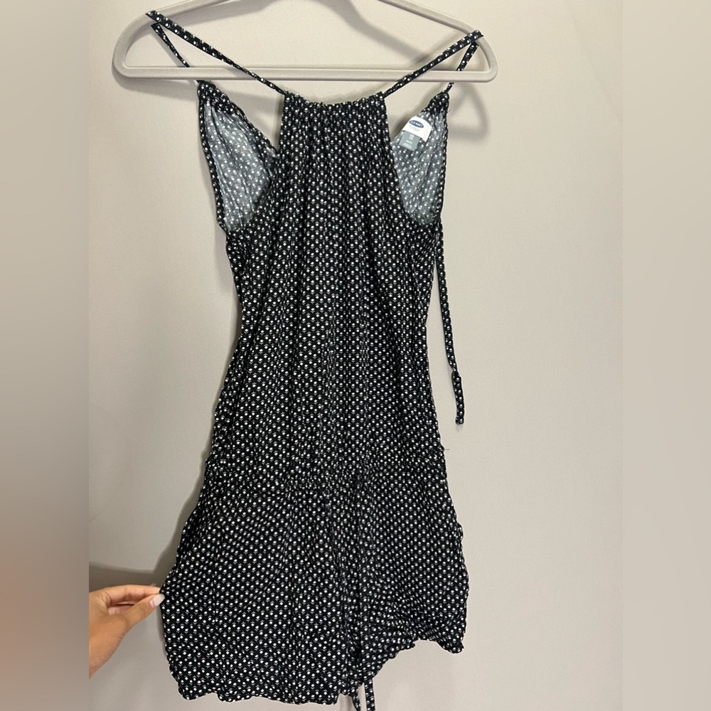 B&W floral print romper